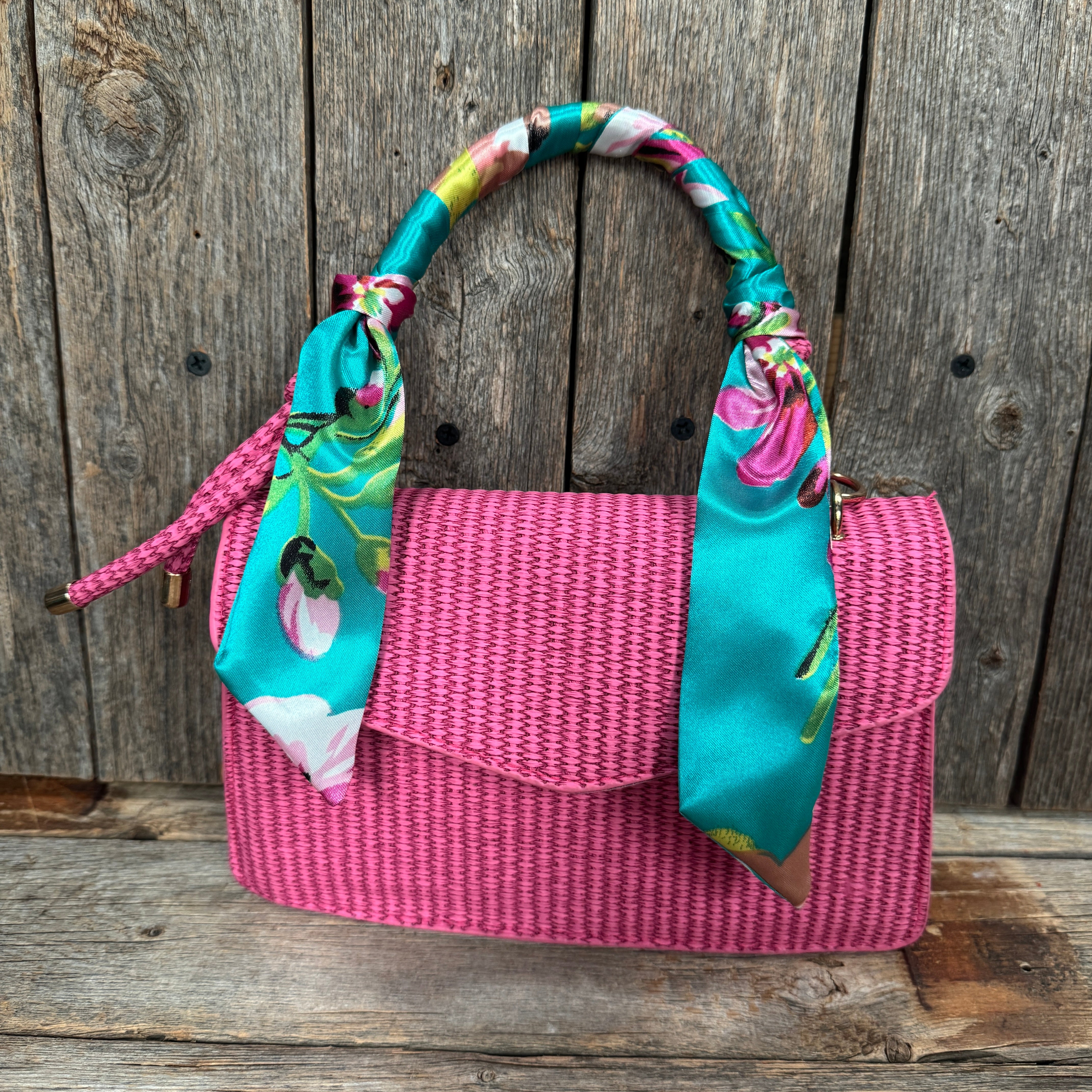 Turquoise and Pink Western Skinny Mini Wild Rag Scarf / Cowgirl Necktie #TW319