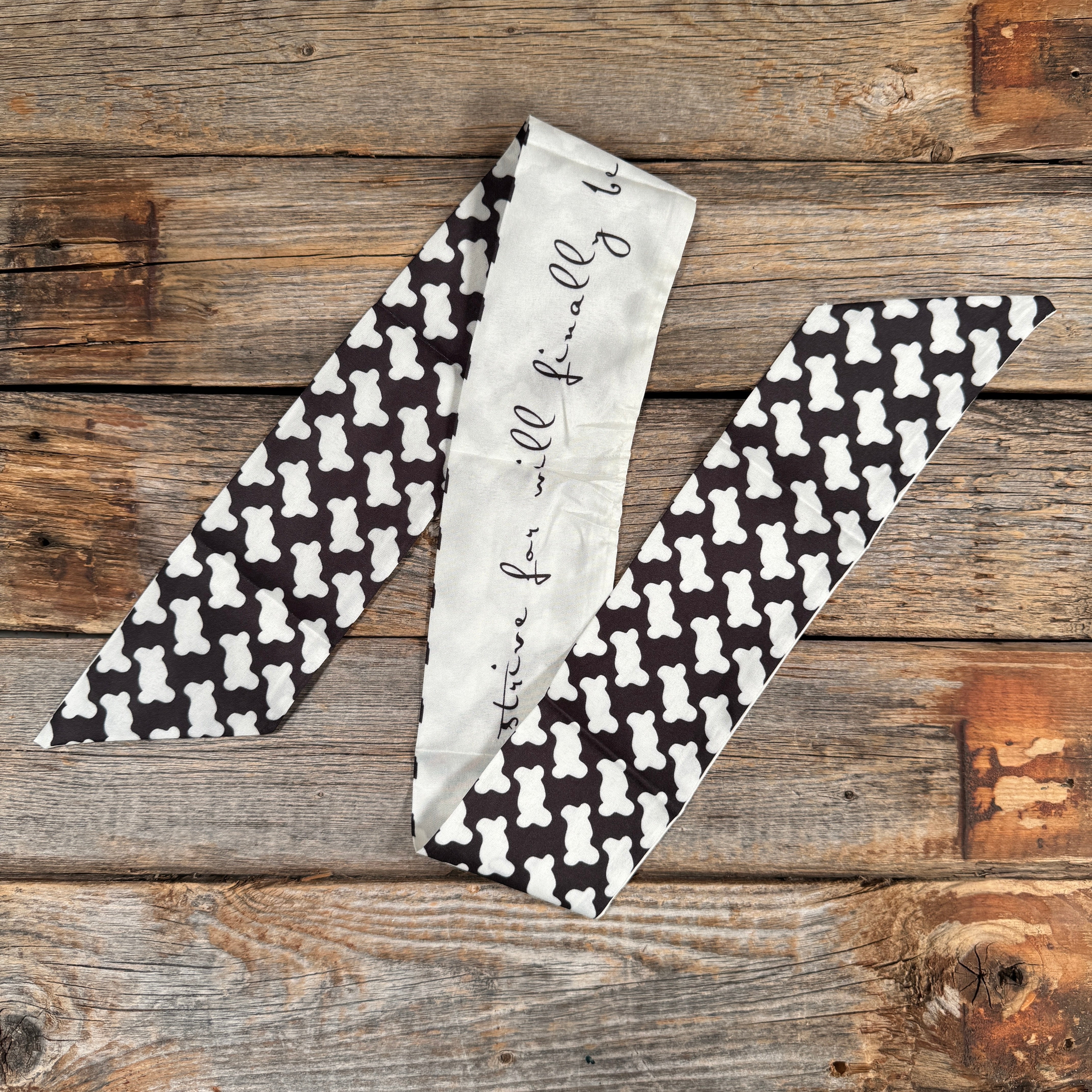 Black and White Western Skinny Mini Wild Rag Scarf / Cowgirl Necktie  #TW112