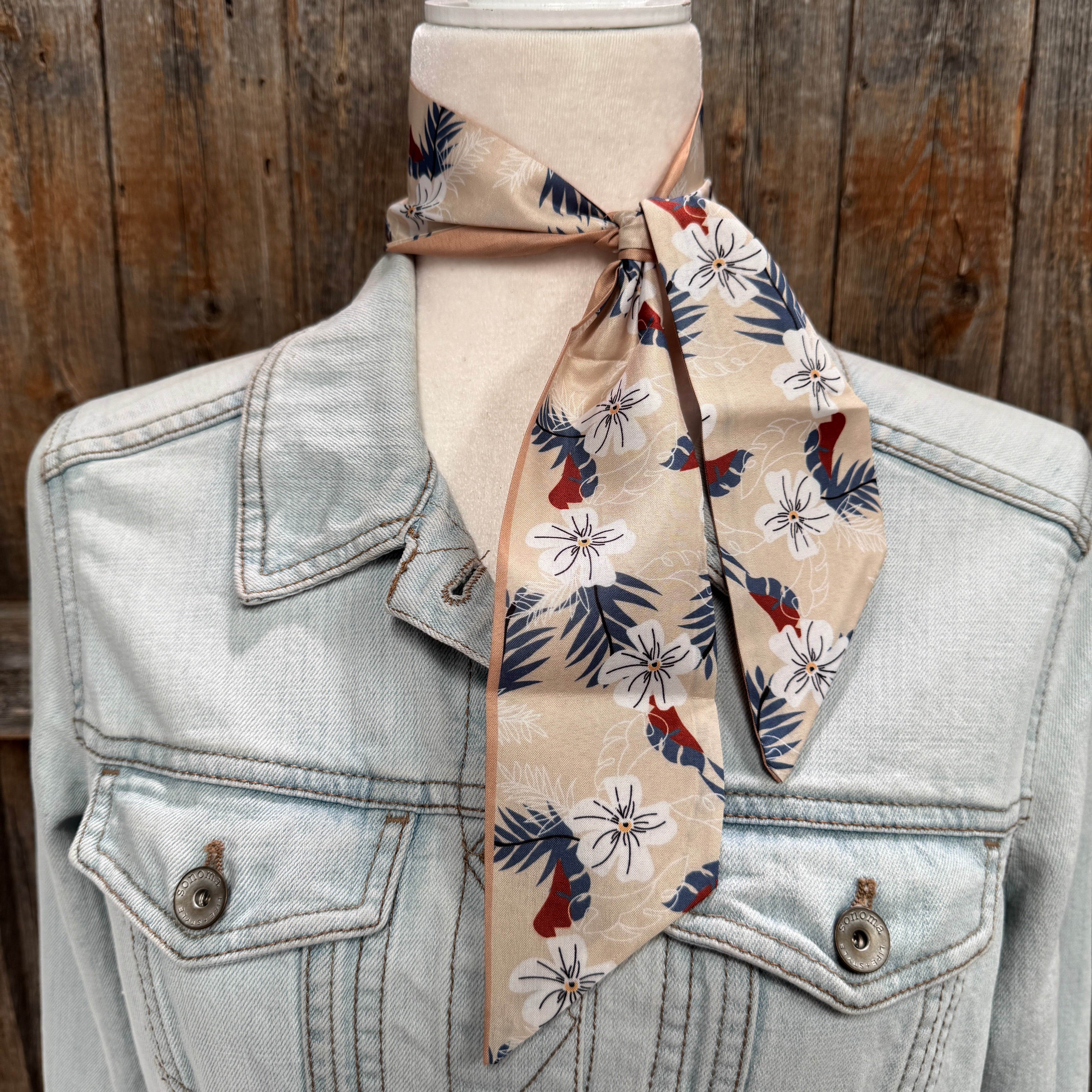 Tan Western Skinny Mini Wild Rag Scarf / Cowgirl Necktie  #TW121