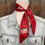 Red Holiday Western Skinny Mini Wild Rag Scarf / Cowgirl Necktie  #TW147