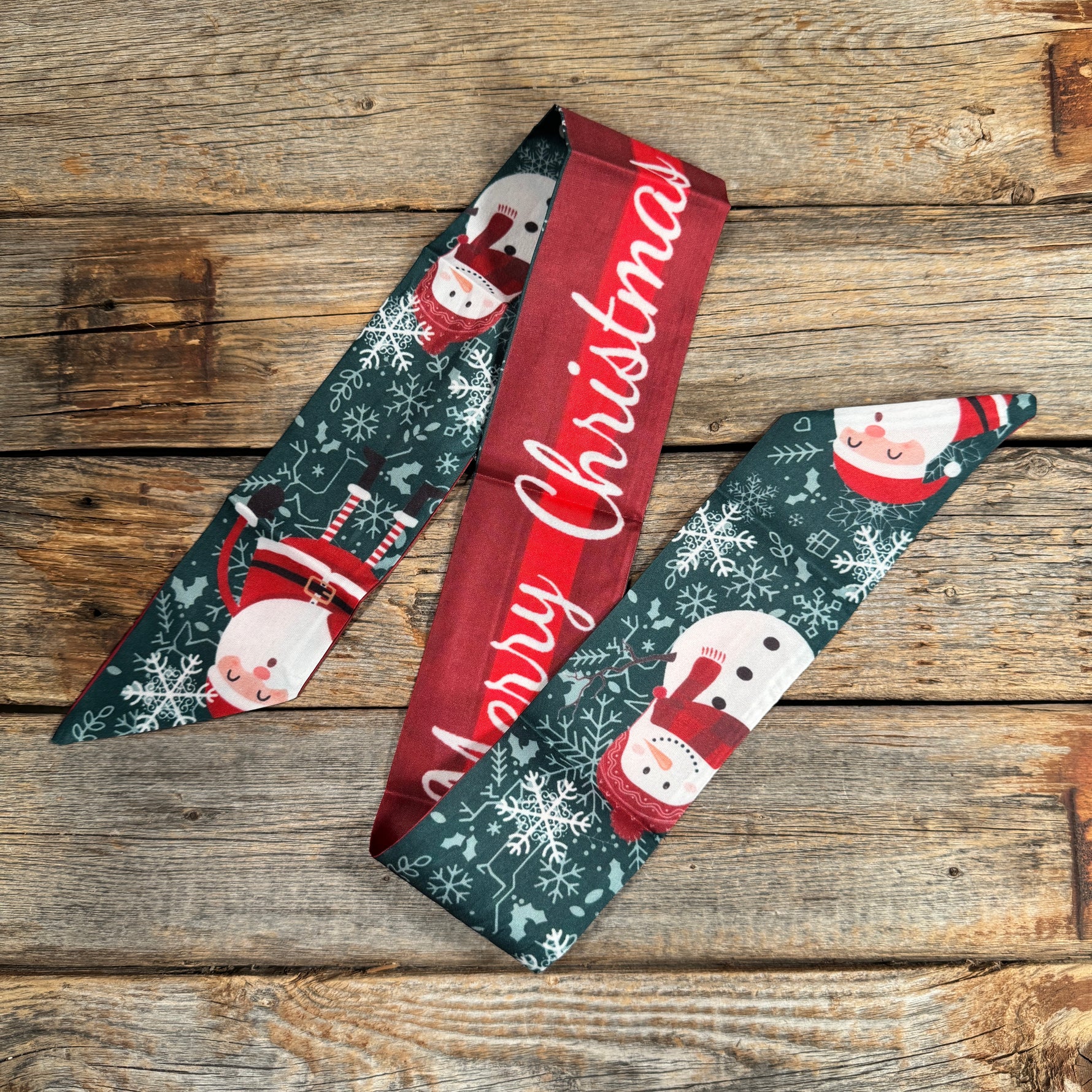 Green Holiday Western Skinny Mini Wild Rag Scarf / Cowgirl Necktie  #TW148