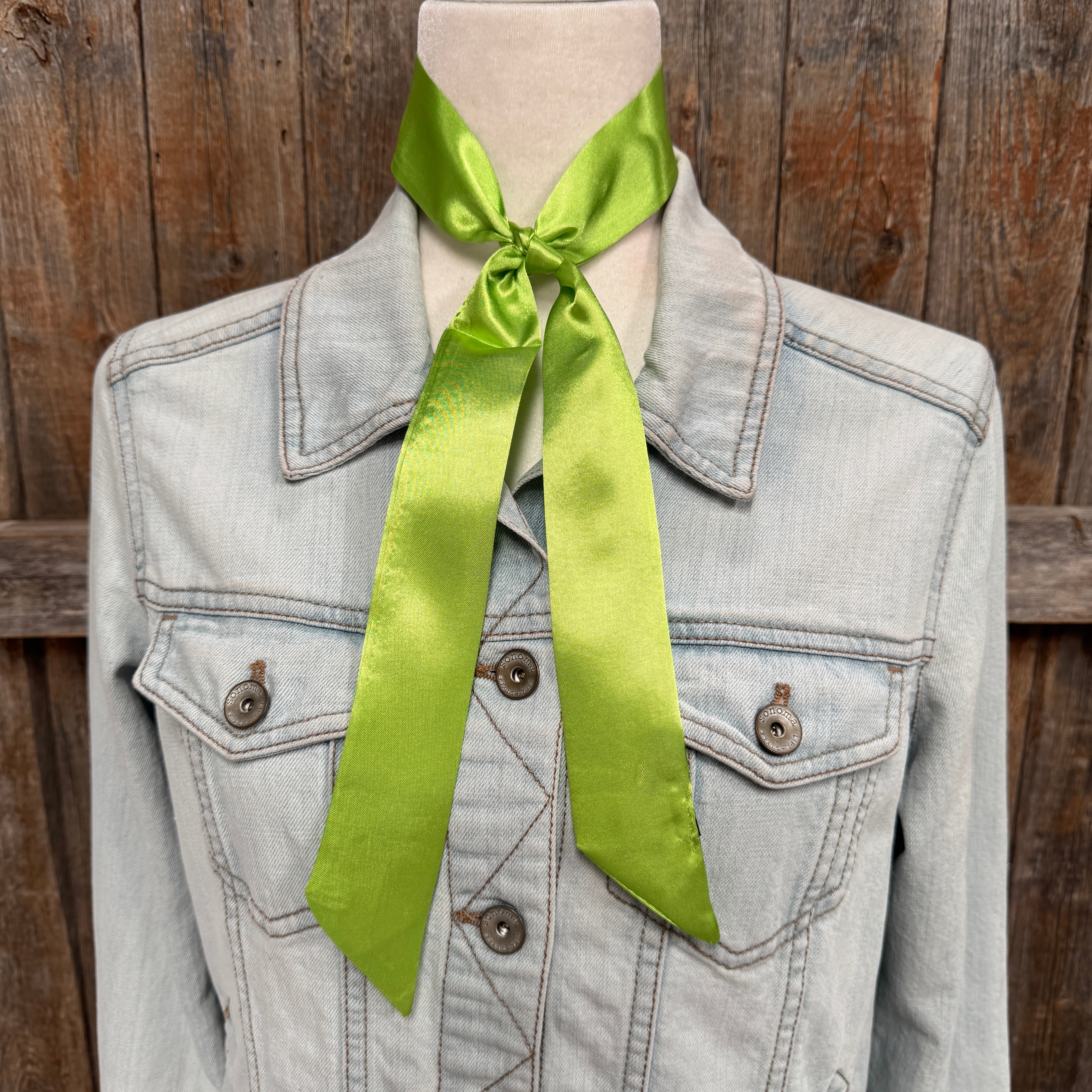 Light Green Western Skinny Mini Wild Rag Scarf / Cowgirl Necktie #TW305