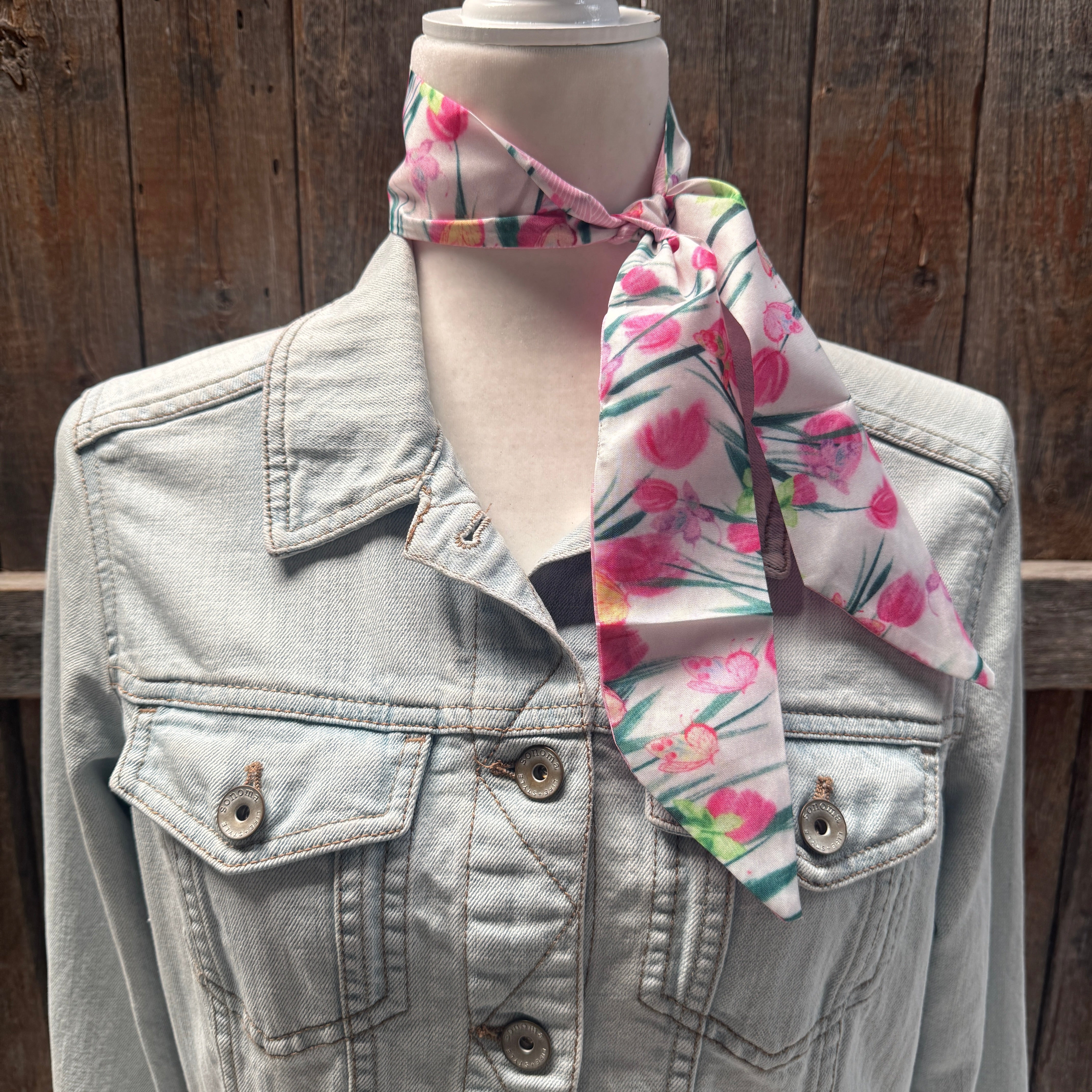 Pink Western Skinny Mini Wild Rag Scarf / Cowgirl Necktie  #TW144