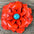 Hand Painted Leather Flowers - Gardenias - Round Turquoise Cabochons