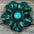 Hand Painted Leather Flowers - Carnations - Round Turquoise Cabochons