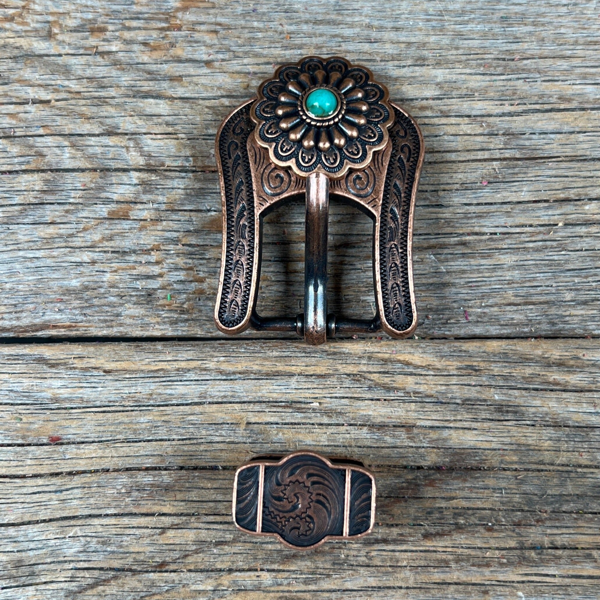 Copper Turquoise Western Concho W103