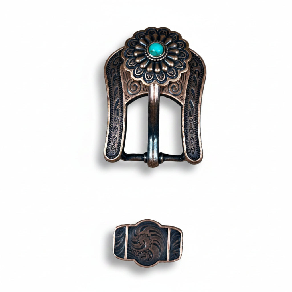 Copper Turquoise Western Concho W103