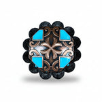 Copper Turquoise Western Concho W104