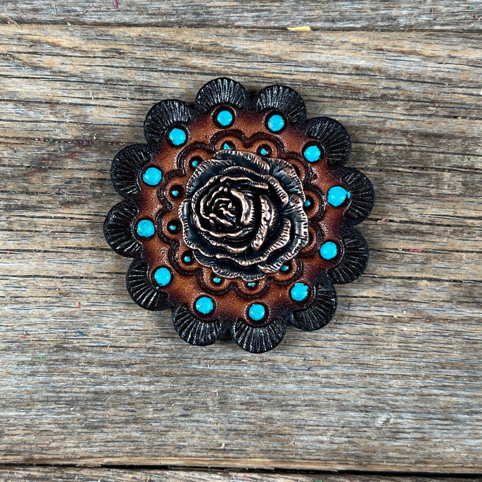 Copper Rose Western Concho W107