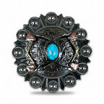 Antique Silver & Copper Turquoise Concho Concho W115
