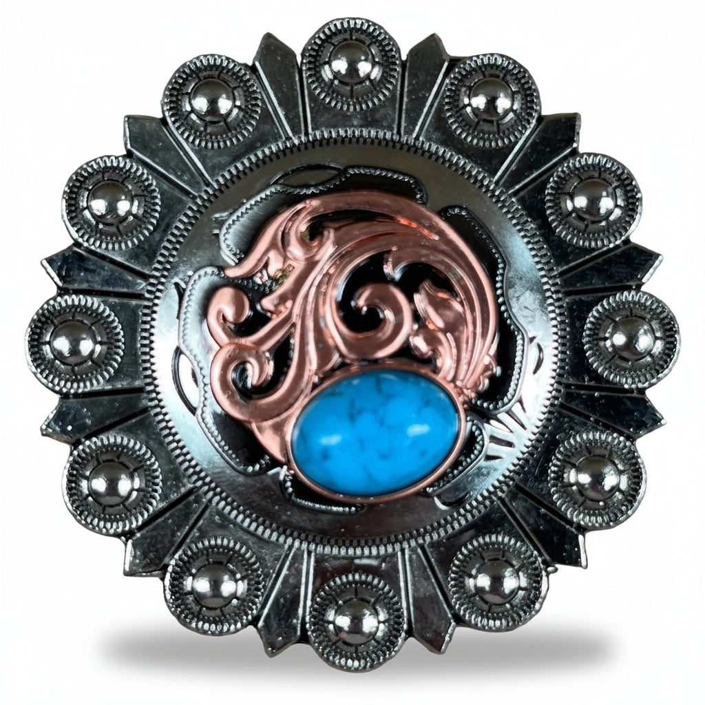 Copper Turquoise Howlite Western Concho W121