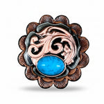 Copper Turquoise Howlite Western Concho W121