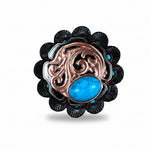 Copper Turquoise Howlite Western Concho W121