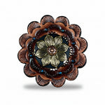 Black & Gold Sunflower Western Concho W125