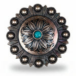 Copper Daisy Turquoise Western Concho W132
