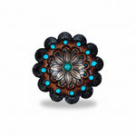Copper Daisy Turquoise Western Concho W132