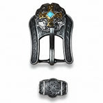 Antique Silver & Gold Western Concho W189
