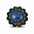 Antique Silver Blue Geometric Western Concho W236