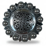 Antique Silver Floral Engraved Western Concho W225