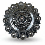 Antique Silver Flower and Dots Western Concho W230