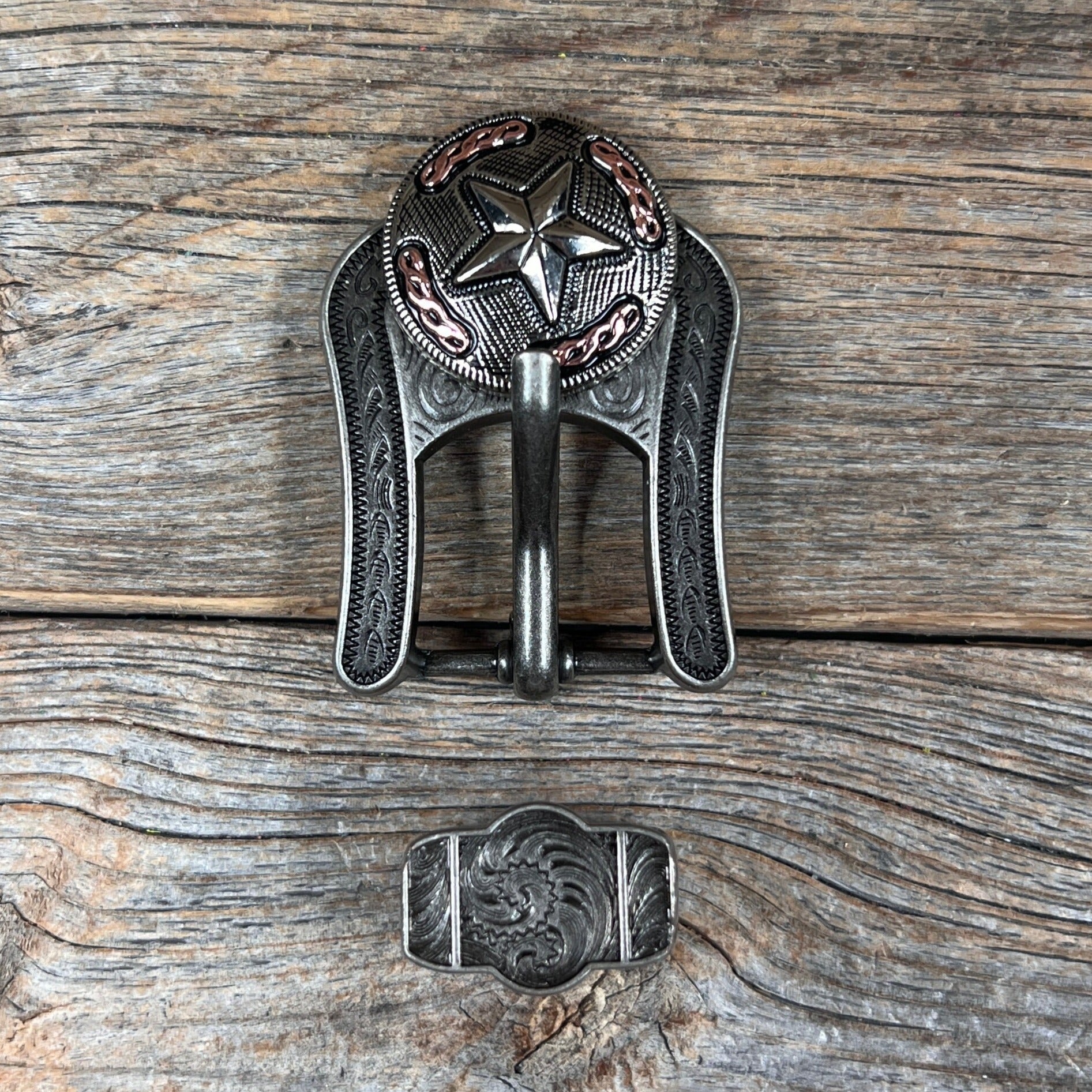 Antique Silver Texas Star Western Concho W187