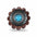 Antique Silver Turquoise Dot Western Concho W232