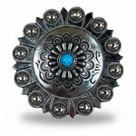 Antique Silver Turquoise Western Concho W203