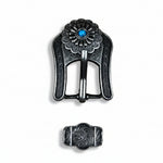Antique Silver Turquoise Western Concho W203