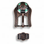 Antique Silver with Copper Flower Western Concho W190