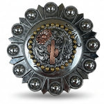 Cactus and Flower Western Concho W219