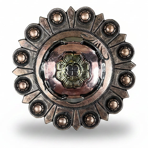 Copper & Gold Flower Western Concho W192