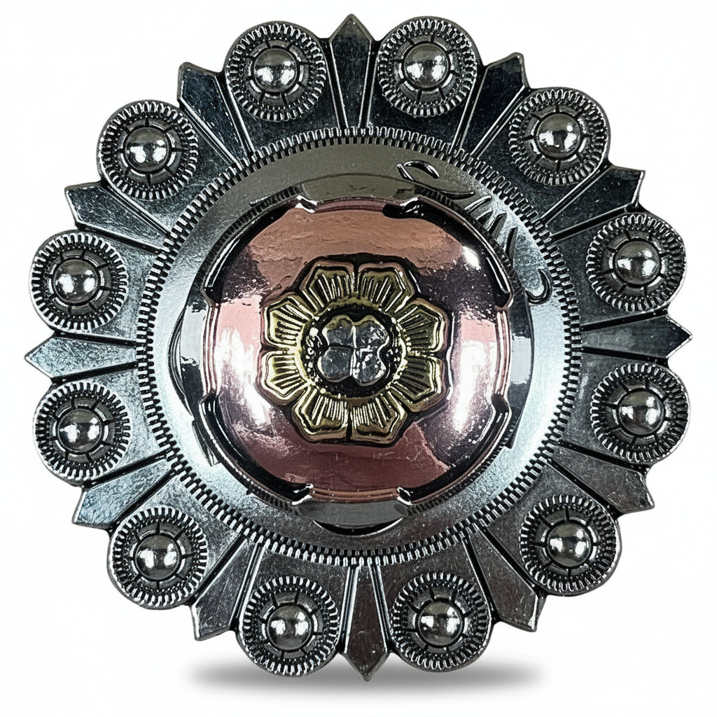 Copper & Gold Flower Western Concho W192