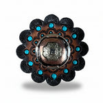 Copper & Gold Flower Western Concho W192