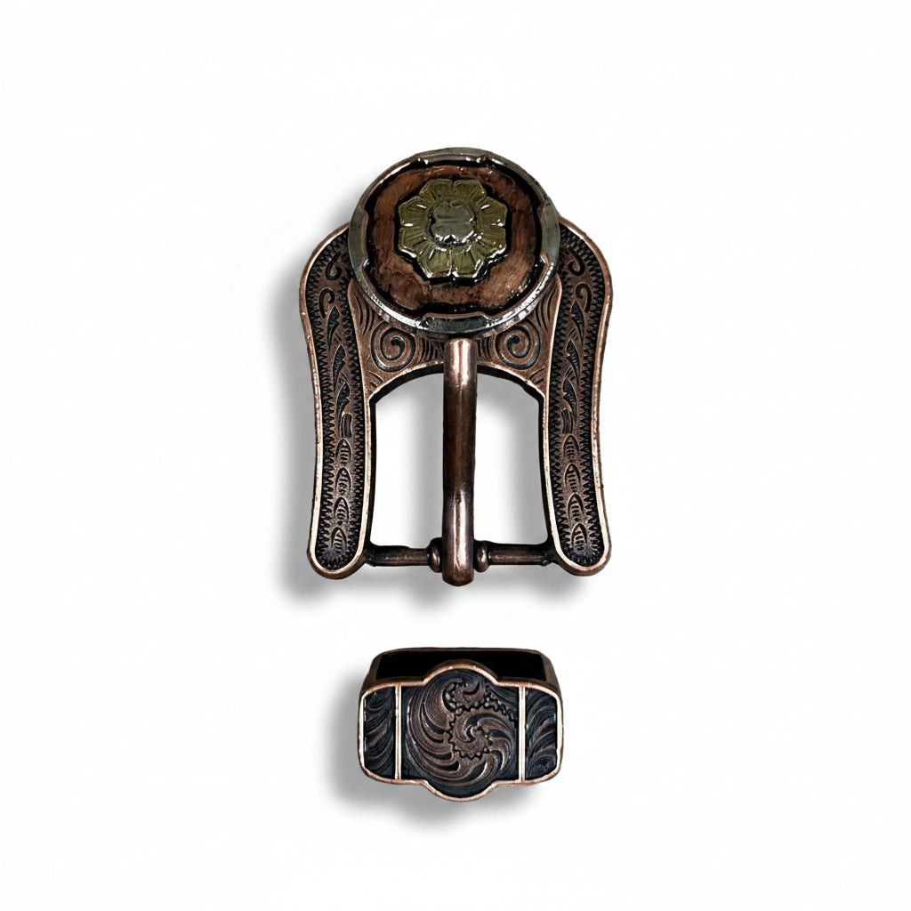 Copper & Gold Flower Western Concho W192