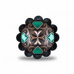Copper Emerald Green Western Concho W209