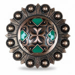 Copper Emerald Green Western Concho W209