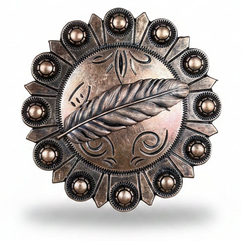 Copper Feather Western Concho W169