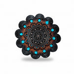 Copper Intricate Engraved Western Concho W224