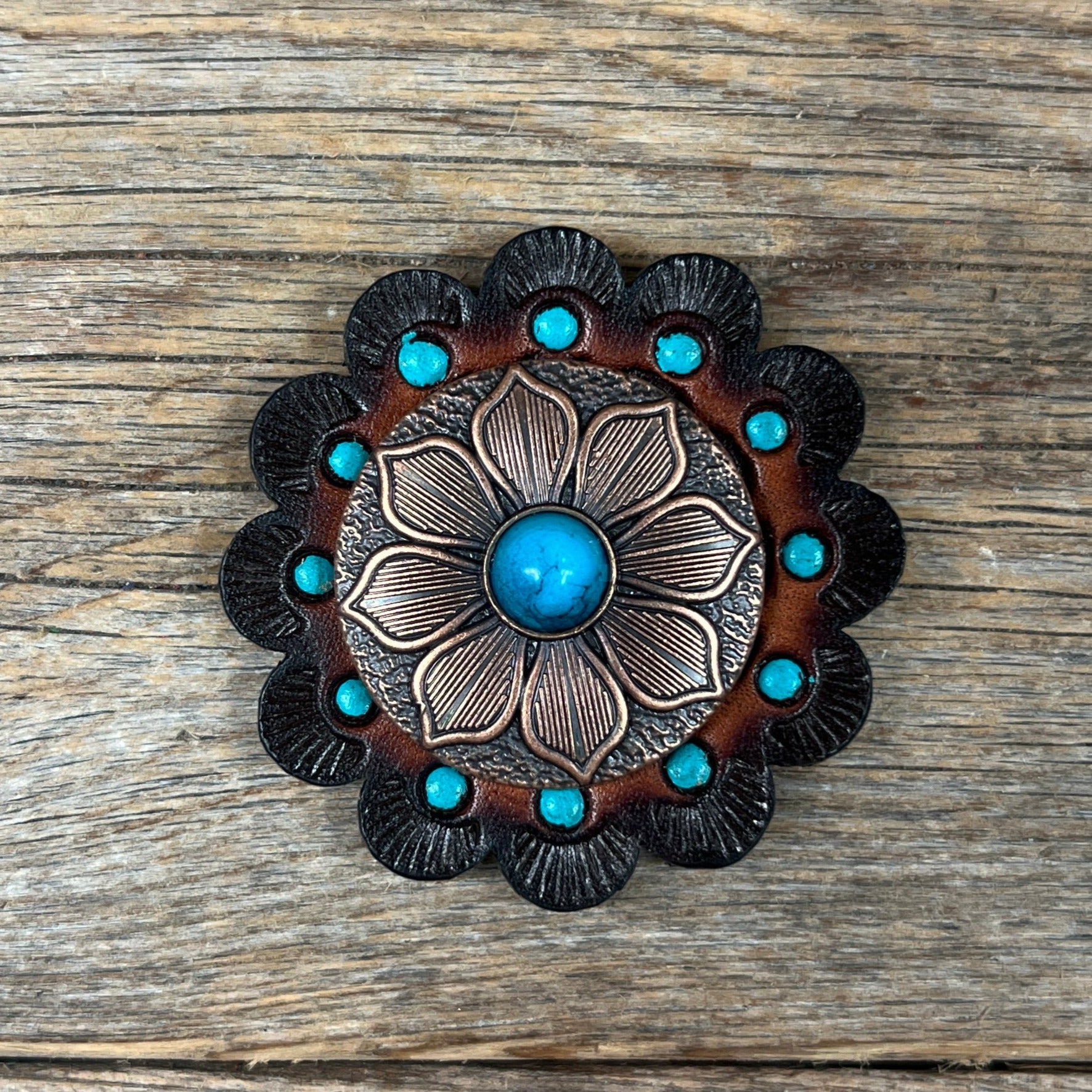 Copper Sunflower Western Concho W205