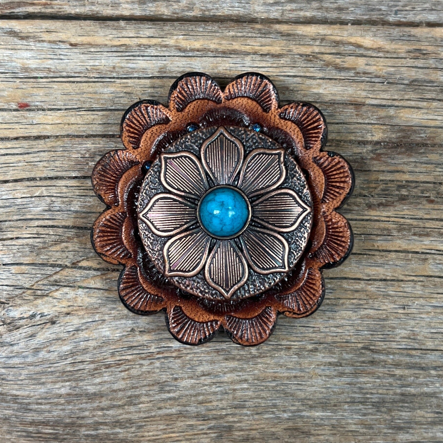Copper Sunflower Western Concho W205