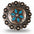 Copper Turquoise Flower Western Concho W207
