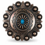 Copper Turquoise Oval Western Concho W179
