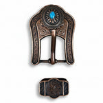 Copper Turquoise Oval Western Concho W179