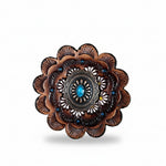 Copper Turquoise Oval Western Concho W179