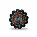 Copper Turquoise Oval Western Concho W179