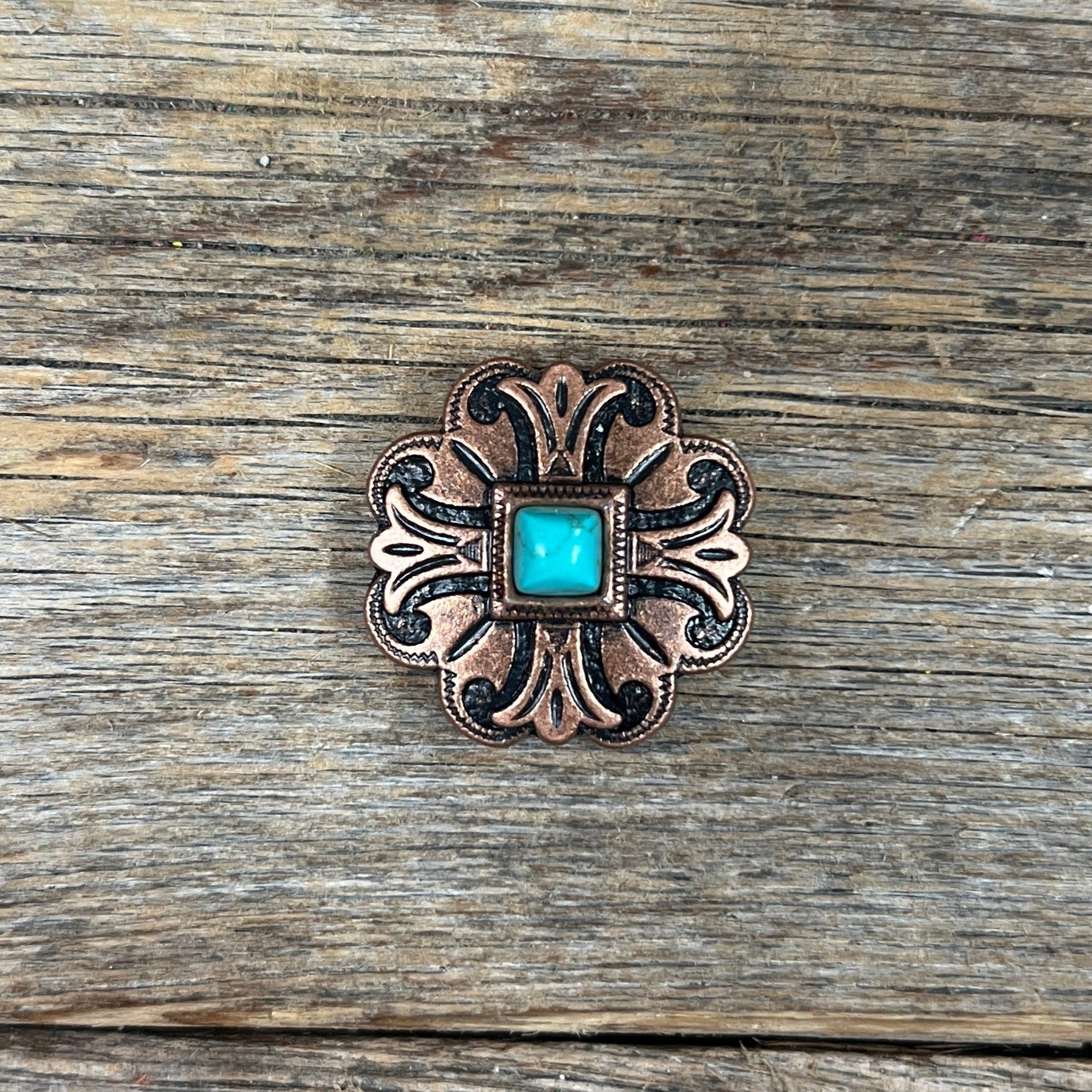 Copper Turquoise Western Concho W141