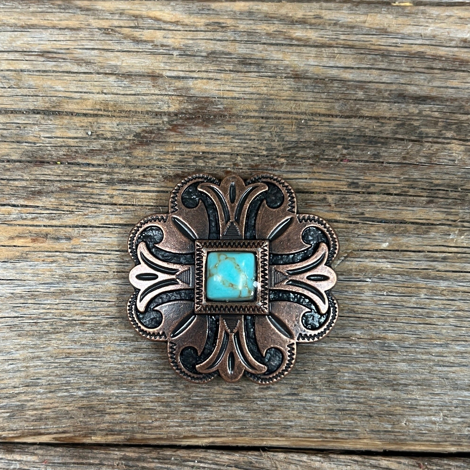 Copper Turquoise Western Concho W141