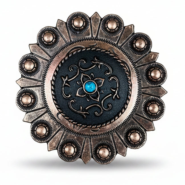 Copper Turquoise Western Concho W180