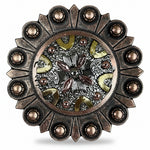Floral Dots Antique Silver Western Concho W147