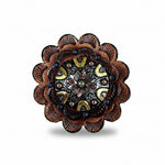Floral Dots Antique Silver Western Concho W147